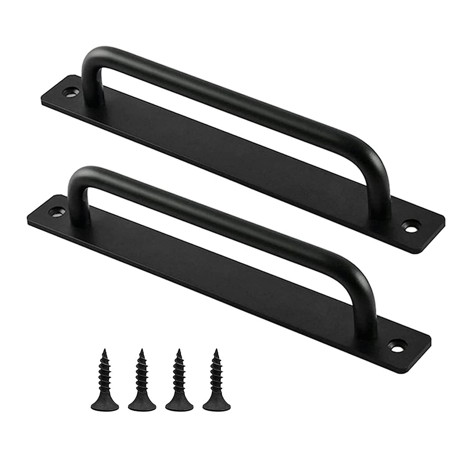 2 Pack Door Handle Pulls, Heavy Duty Barn Door Handle, Hardware Sliding Door Pull Handle Barn Door Garden Gate Shed Pulls Handles, for Kitchen, Furniture, Cabinet, Closet, Door (Black)