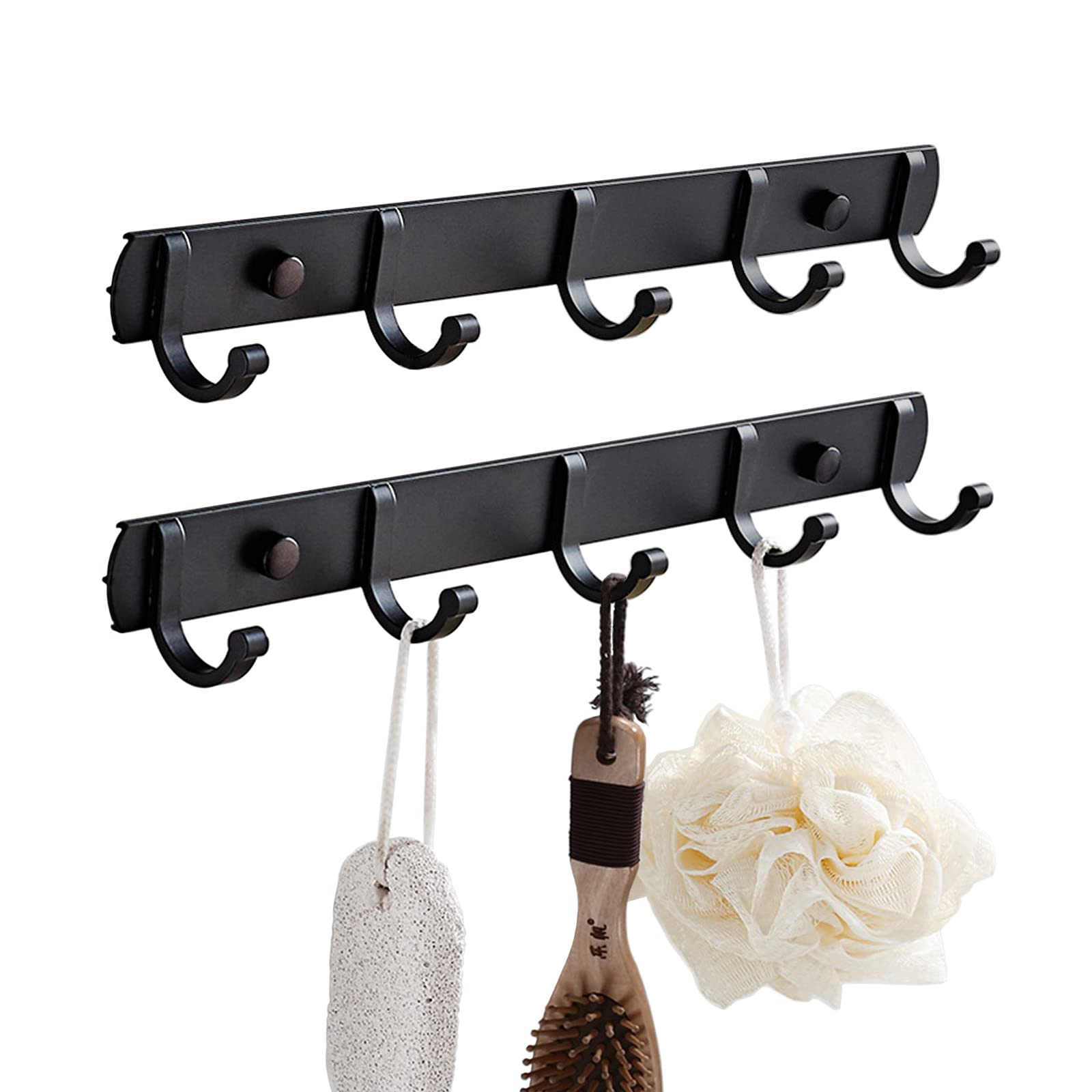 Photo 1 of XIACIBDUS 2PCS Coat Rack Wall Mount, Wall Hooks for Hanging with 5 Hooks, 14 inch Coat Hooks Hanger for Coat Towel Bags, Entryway, Bathroom Kitchen Closet Room
