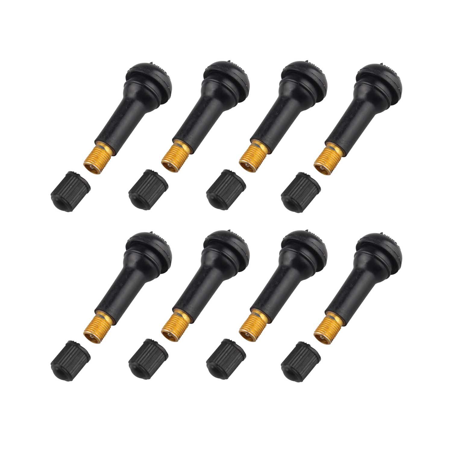 Futheda 8PCS TR414 Black Plastic Cap Rubber Tire Tyre Valve Stem 49mm Car Tubeless AutoValve