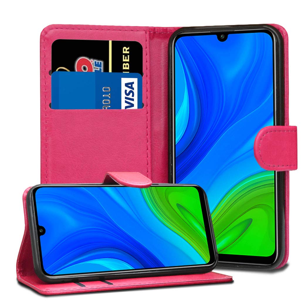 GAPlus Huawei P Smart 2020 Leather Case - Premium Wallet Case Leather Flip Cover For Huawei P Smart 2020 6.21" [Card Holder] [Magnetic Closure] (Pink)
