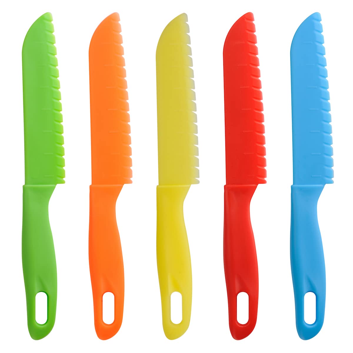 ONUPGO 5 Pieces Kids Chef Nylon Knife, Fruit Knife or Salad Bowl