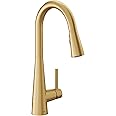 Moen 7864BG Accessories One Handle High Arc Pulldown Modern Kitchen Faucet Featuring Power Boost, Brushed Gold