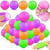 24 Pack Easter Eggs Fillers 4 Colors Fidget Stress Balls, Easter Basket Essential Stuffers Squishies Ball Stress Relief Toys Squeeze Balls for Kids Boys Girls Teens Easter Eggs Hunt Party Favors Gifts