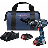 BOSCH GSB18V-975CB25 18V Brushless Connected-Ready 1/2 In. Hammer Drill/Driver Kit with (2) CORE18V® 4 Ah Advanced Power Batteries