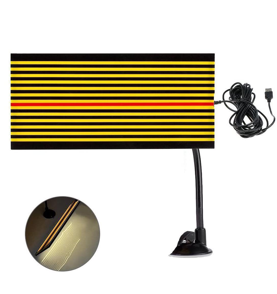 GS Led Reflector Stripe Line Board Paintless Dent Removal Repair Tools LED Light for Dent Detection Hail Damage Repair with 5m Long USB Cable and Ajustment Holder Yellow light