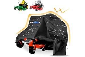Plscoverit Zero-Turn Mower Cover, Heavy Duty 600D Oxford Lawn Mower Covers, Waterproof Universal Fit Tractor Cover with Drawstring & Storage Bag, UV, Dust, Wind for Outdoor Garden Storage,72×54×46 in