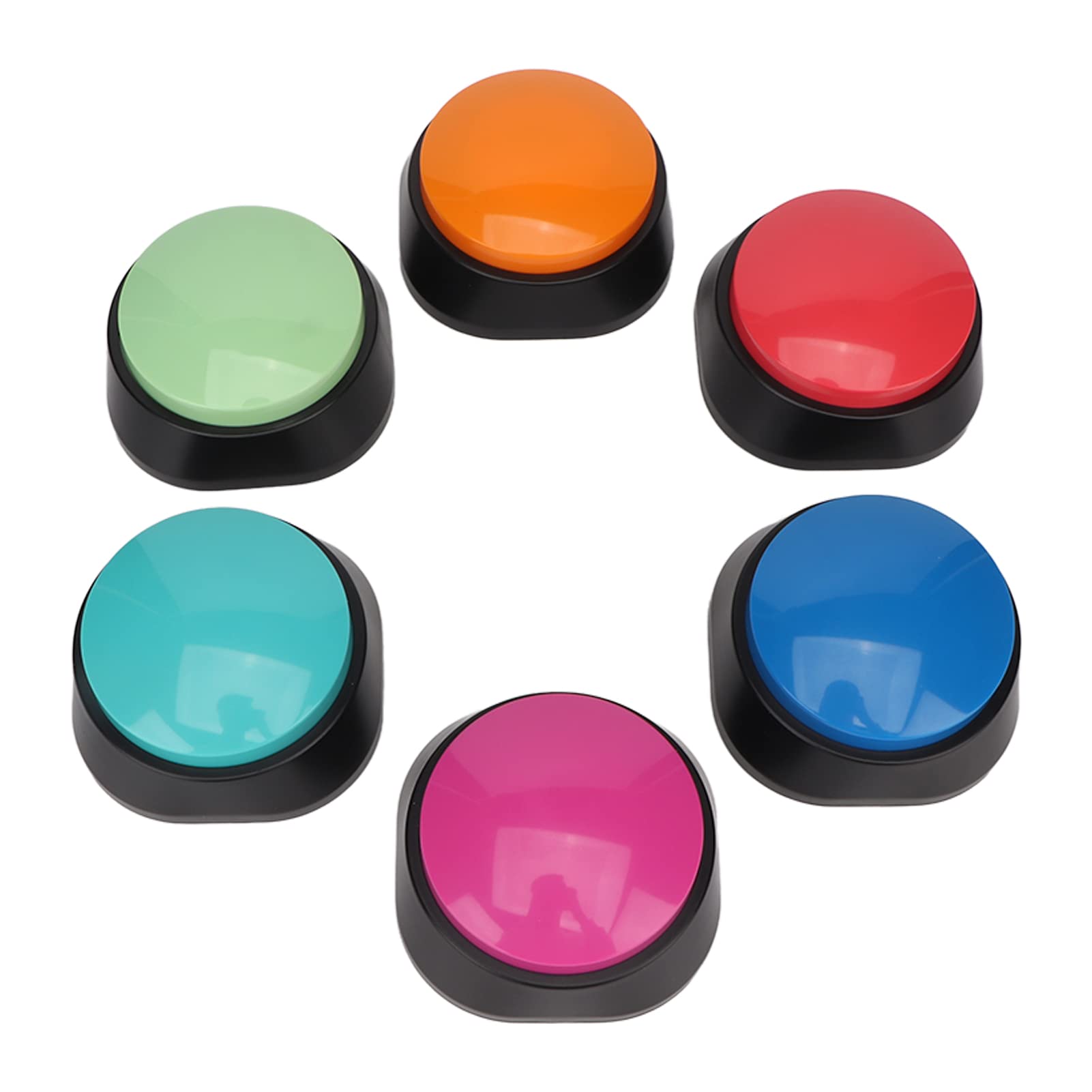 6 Color Voice Recording Button, Dog Buttons for Communication, 30 Seconds Recordable Pet Training Buzzer, Funny Gift for Study Office Home, Dog Talking Button Set