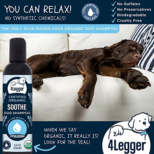 4Legger Aloe Dog Shampoo All Natural and USDA Certified Organic Dog