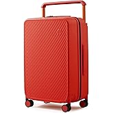 mixi Luggage Suitcases With Spinner Wheels,Upgrade Wide Handle PC Hardshell Rolling Travel Suitcase with TSA Lock, Checked-Medium 24-Inch, Red