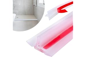 Honitra 70 Inches Shower Threshold Water Dam, Collapsible Shower Splash Guard/Shower Dam, Self-Adhesive Splash Guard for Shower Wet and Dry Bathroom Kitchen（Transparent）