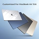 EooCoo MacBook Air 13 Case 2022-2026 Transparent Midnight Blue A3449 A3240 view 6
