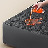 Black Premium Jacquard 100% Waterproof California King Mattress Protector, Noiseless, Anti - Slip, Breathable Bed Cover, Rayon from Bambo, Quilted, Mattress Pad Sheet, Deep Pocket 8"-21"