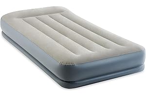 Intex Dura-Beam 64115ED Matelas gonflable standard Fiber-Tech – Twin Size – Pompe électrique intégrée – Hauteur du lit 30,5 c