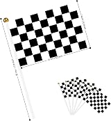 AhfuLife Checkered Stick Flags 14x21cm 30cm Pole 15Pcs Racing Car Decoration view 2