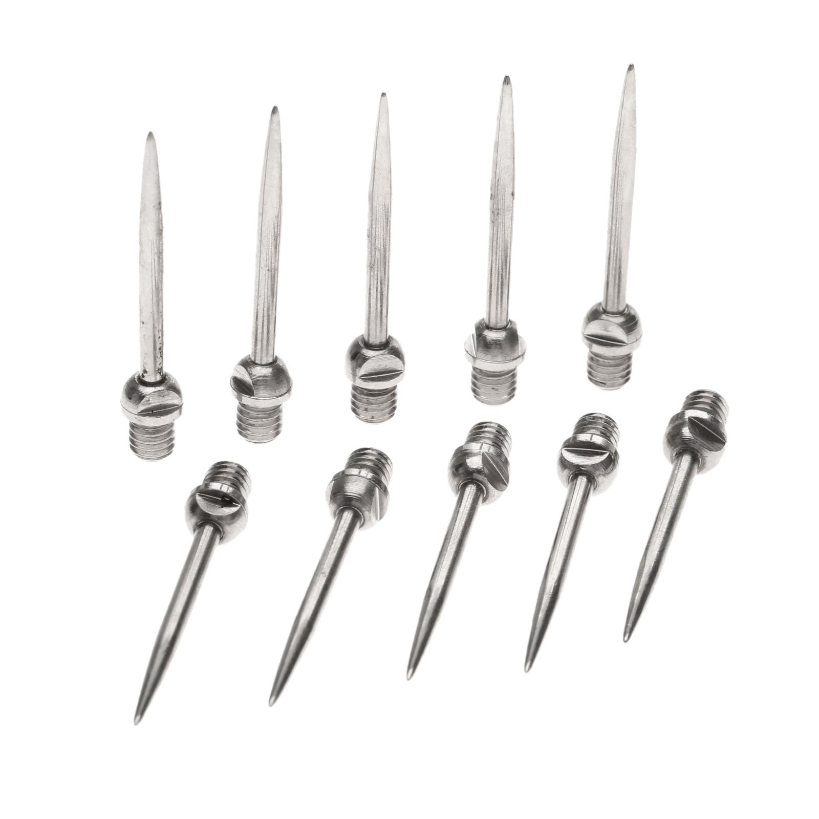 DRELD 10pcs Dart Steel Tips Screw in, Standard 2BA Thread Darts Needle Replaceable Points Accessories 32MM