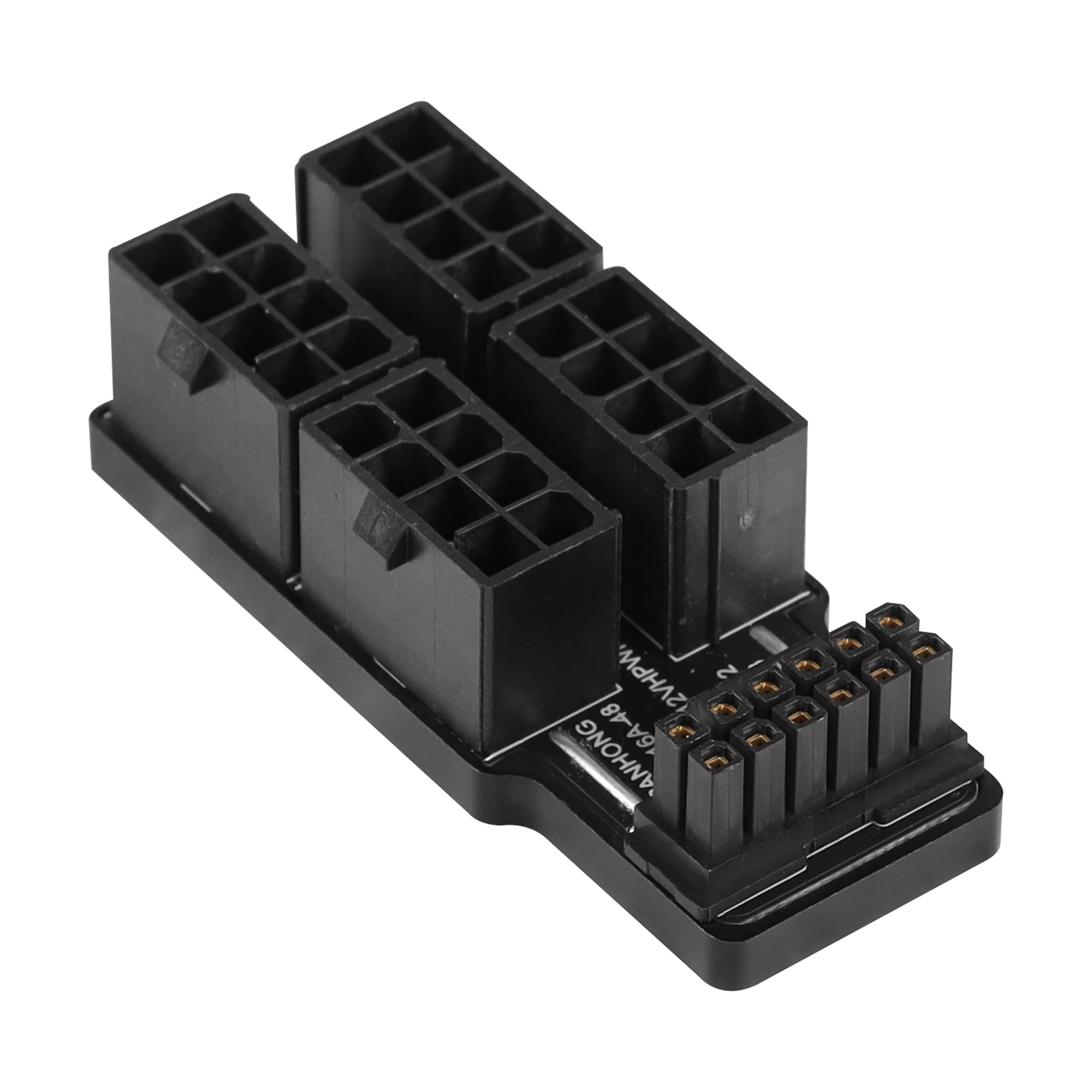 CERRXIAN 12VHPWR 180 Degree Angle to Four ATX 8P Adapter,PCI-e 5.0 12VHPWR ATX3.0 600W 16 Pin 180 Degree Angle Female to Four ATX 8P Male Adapter,for 40 Series Graphic Card GPU (Type A)