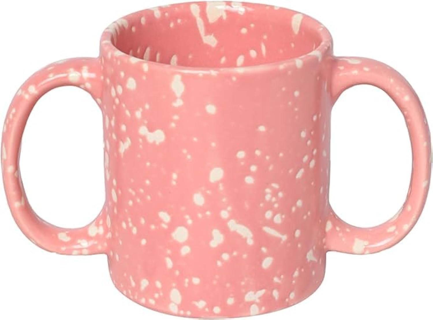 ANCIENTIMPEX Dual Handle Mug (Double Grip Mug), Microwave Safe - 350 Ml Capacity (Pink)