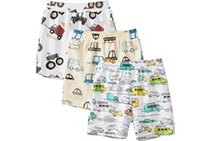 vindoo Toddler Boys Girls Summer Knit Shorts with Pocket, 2/3 Pack Baby Pull-On Soft Active Shorts