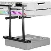 upHere Graphics Card GPU Support Bracket Aluminum Dual Brace Holder for Heavy GPUs with Adjustable Height (Black, 128mm / 5.04in )