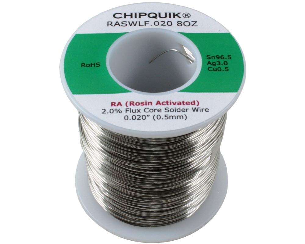 LF Solder Wire 96.5/3/0.5 Tin/Silver/Copper Rosin Activated .020 1/2lb