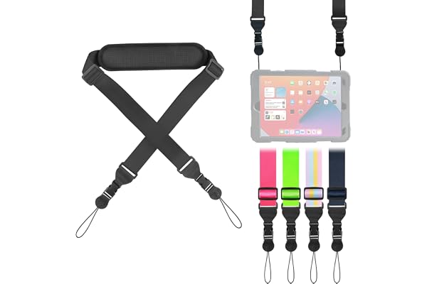 FIEIL Universal Shoulder Strap, Neoprene Padded Bag Strap with Double Adjustable Buckles, Replacement Comfortable Neck Lanyard for Camera, Cellphone Tablet,iPad, Laptop, Binocular, Luggage Bag(Black)