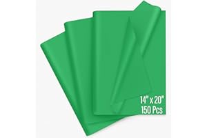 SANZIX 150 Sheets Green Tissue Paper for Gift Bags Bulk 14x20 Inch- Green Christmas Wrapping Paper Perfect for Christmas Gifts, S Patrick's Day, Birthday, DIY, Bouquet, Holiday & Xmas Decorations