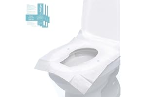 PoliLyn Toilet Seat Covers Disposable | 10 Sheets x 10 Packs，Adhesive-Secured, Flushable | for Potty Training | Travel Access