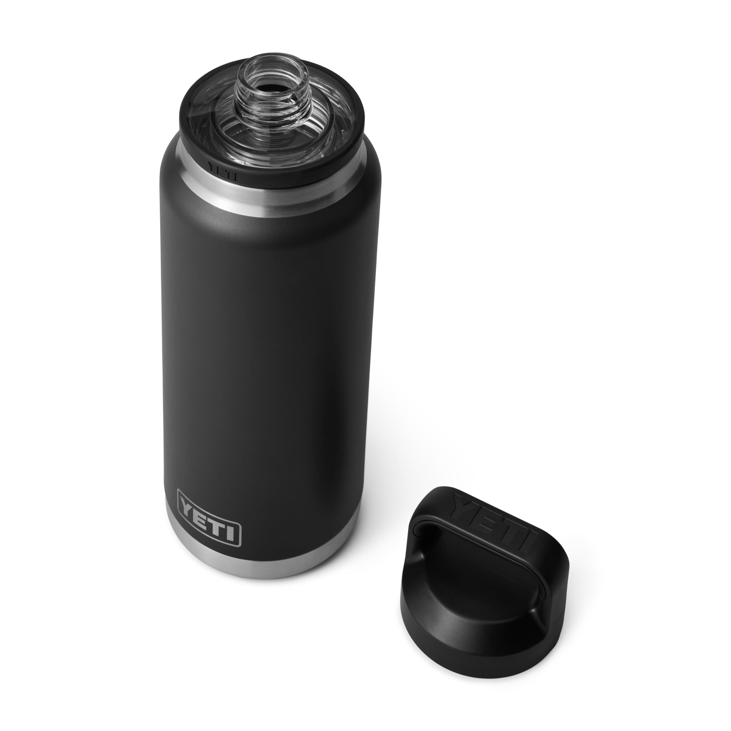 YETI Rambler Bottle Chug, Vacuum Insulated Stainless Steel Bottle with Leakproof Chug Cap, Black, 36 oz (1 L)
