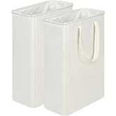 efluky 2 Pack Slim Laundry Hamper Narrow Laundry Basket with Handles | Collapsible Dirty Clothes Hamper, Tall Laundry Bin for