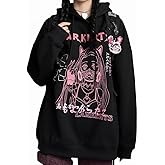 EMILYLE Womens Girls Japanese Style Hoodie Cute Pattern Print Sweatshirt Fashion Kawaii Anime Pullover