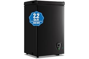 TACOOL 2.2 Cu Ft Freezer Chest Freezer Suit for Singel Removable Basket Traditional Manual Temperature Control for Bedroom, Dorm, Apartment