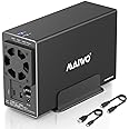 MAIWO Dual Bay Hard Drive RAID Enclosure with Cooling Fan for 2.5/3.5 inch SATA SSD/HDD, 10Gbps USB C 3.1 HDD Enclosure, 48TB Capacity, RAID 0/1/JBOD/PM, Aluminum Case