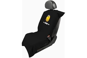Seat Armour Seat Protector Towel 'Jeep Smiley Face' - Soft Machine Washable Jeep Seat Cover Towel - Easy to Install, Multipurpose Jeep Seat Towel - Black