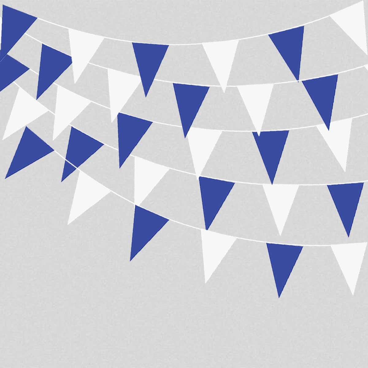 ZSNICE 40 Meters 131 Feet Blue and White Fabric Pennant Banner, Outdoor Garden Flag Buntings, Festive Party Decorations for Boy Birthday Decoration Baby Shower Wedding, L