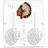 Indian Native American Indigenous Chief Lollipop Chocolate Candy Mold 3356