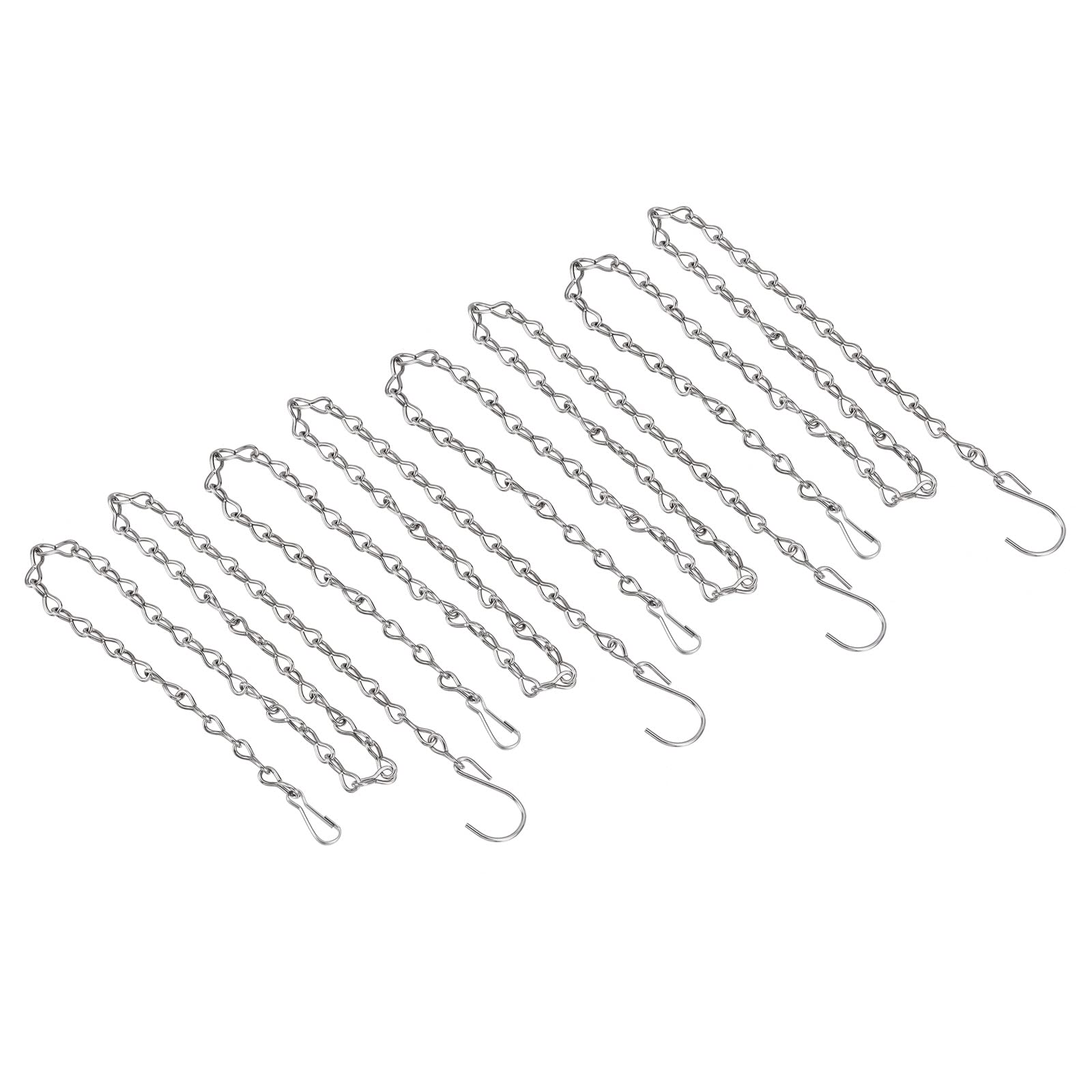 YOKIVE 4 Pcs Hanging Chains, 304 Stainless Steel Extension Link with S Shaped Hook, Great for Flower Pots, Lantern, Ornament (Silver, 35-Inch)