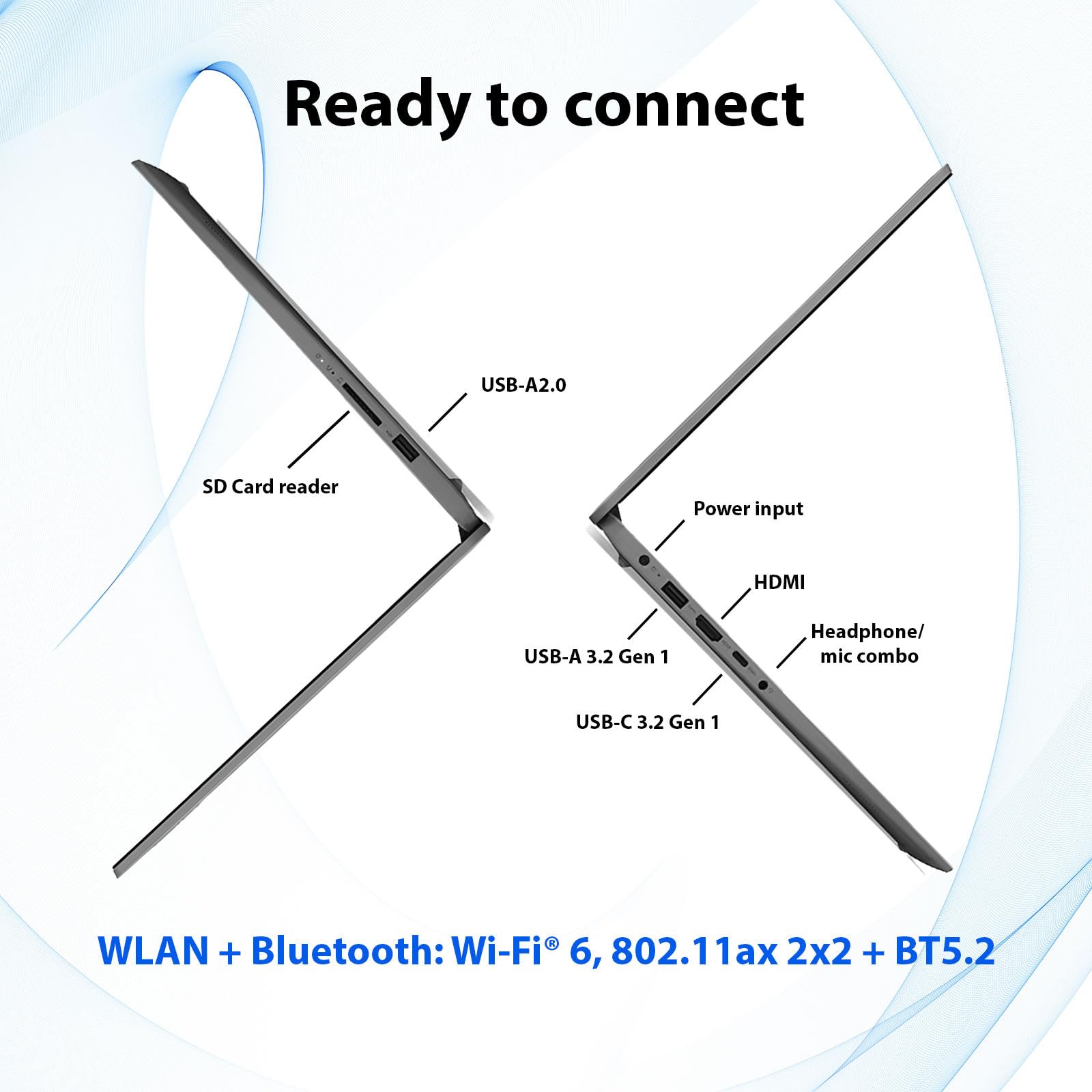 Portátil Lenovo | Núcleo Intel| 15.6 Pantalla antirreflejo | 1 año de Office 365 | 8 GB de RAM | SSD de 128 GB + eMMC de 128 GB | Almacenamiento en la nube de 1 TB | Batería de 11 horas | Windows11 | Wifi 6| USB de recuperación WOWPC