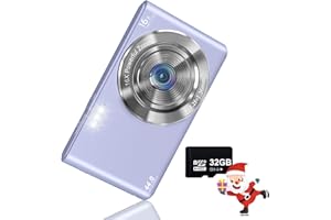 VJIANGER 4K Digital Camera 44MP Point and Shoot Camera with 16X Digital Zoom 2.4 Inch Kids Camera with 32GB SD Card Vlogging Camera for Teens Students Boys Girls Seniors(DC6-X3 Purple2)