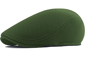 meioro Men’s Breathable Mesh Flat Cap Ivy Newsboy Cap Gatsby Irish Hat with Elastic Band Cabbie Driving Beret Hunting Hats