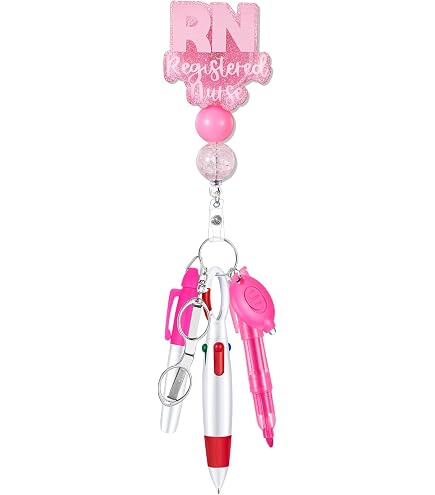 RN BSN Badge Buddy - Vertical Design In Pink & Blue For Registered Nurses, By BadgeZoo (Model BB13)