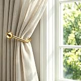 XxinXrong Golden Metal Curtain Holdbacks 2 Pcs U-Shape Wall Mounted view 5