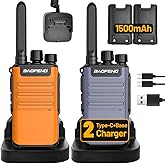 Walkie Talkies Long Range for Adults,FRS Radio Rechargeable Long Range Walkie Talkie Baofeng BF-V8 Two Way Radio Walkie-Talkie,1500mAh Battery,Flashlight,USB-C Charger for Hiking Camping(2 Pack)