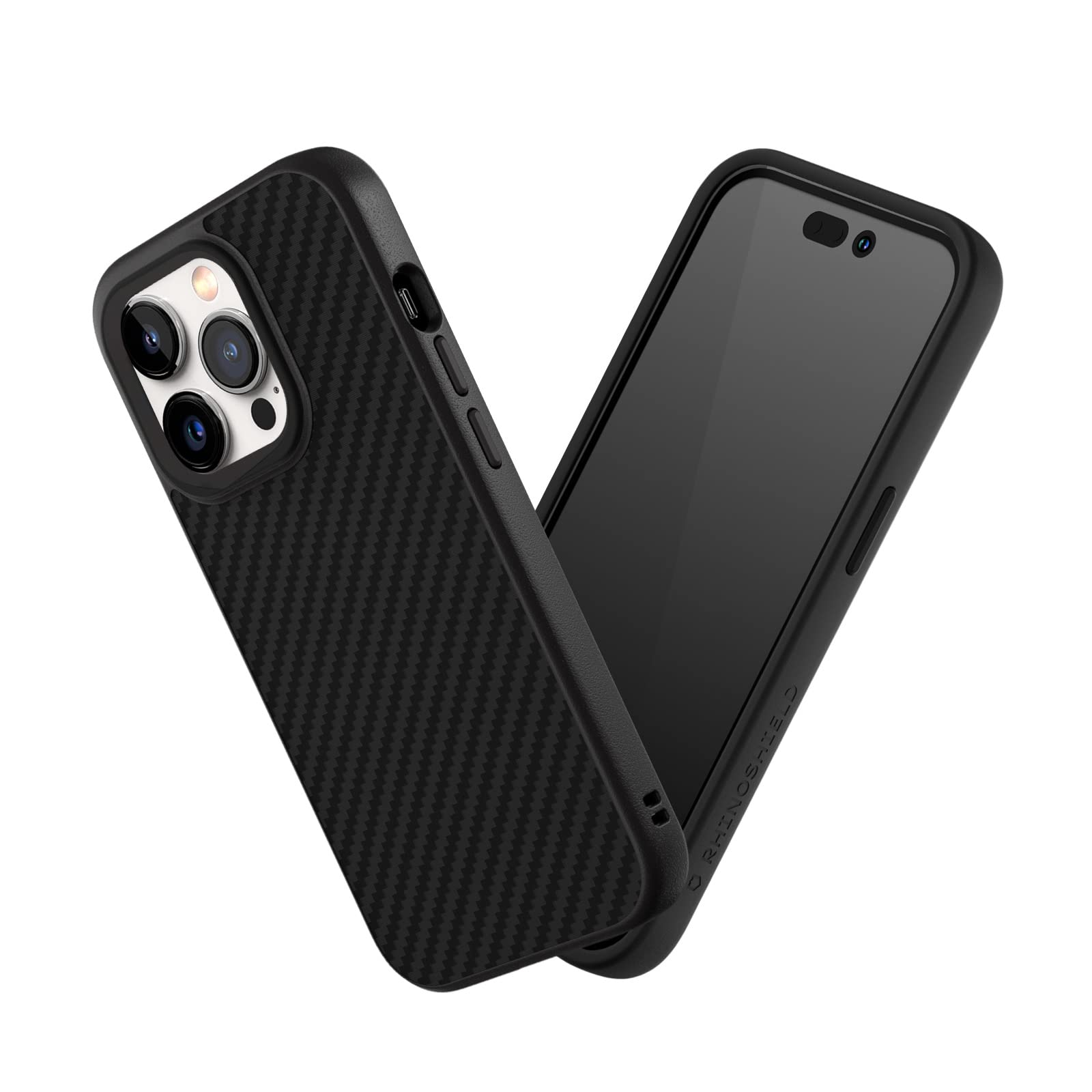Photo 1 of RhinoShield Case Compatible with [iPhone 14 Pro] | SolidSuit - Shock Absorbent Slim Design Protective Cover with Premium Matte Finish 3.5M / 11ft Drop Protection - Carbon Fiber