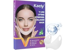 Kaely 8Pcs V Line Lifting Mask,Double Chin Mask,Chin Strap for Double Chin for Women,Face Lift Masks with Collagen,Hydrating Anti-aging