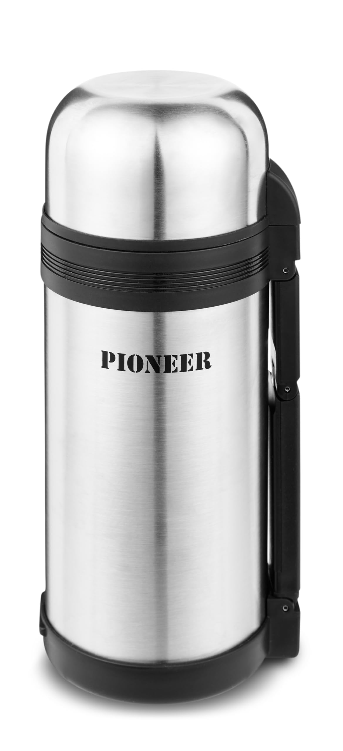Pioneer Flasks SVP1500 Vacuum Insulated Leakproof Flask with 2 Cups and Retractable Handle, Stainless Steel, 1500ml / 1.5L — image 1