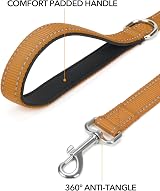Taglory Dog Leads for Small Medium Dogs 2 cm Wide 1.2 m Tan Reflective view 2