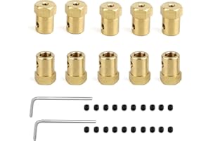 Hamineler 10 Pieces 7mm Motor Flexible Coupling Coupler Connector for Car Wheels Tires Shaft Motor Accessories