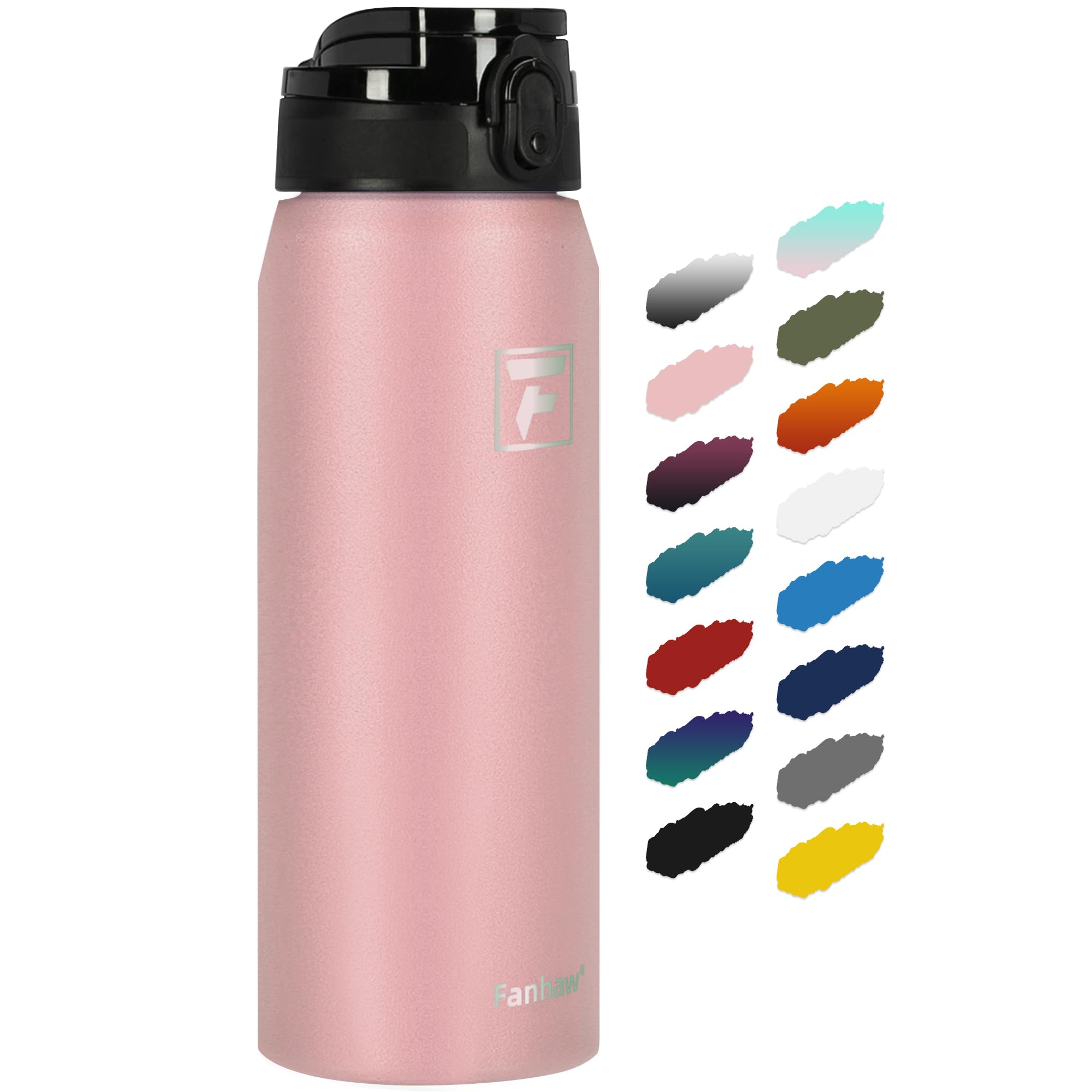 Fanhaw 750 ml Insulated Stainless Steel Water Bottle with 1 Lid (Chug Lid) - For Kids, Women, Men | Leak & Sweat Proof with Anti-Dust Lid (Pink)