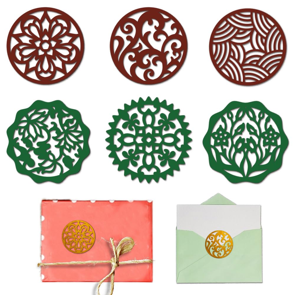 DELORIGIN Circular Pattern Cutting Dies Symmetry Decorative Card Stitch Die Cut Carbon Steel Die Cuts Stencils Card Scrapbooking Embossing Template Dies for DIY Paper Craft Card Albums Gift Decor