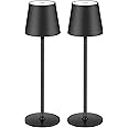 BGFHome Cordless Table Lamp LED Desk lamp,5000mAh Rechargeable Touch Night Light Wireless Minimalist Design for/Restaurant/Bedroom/Bars/Outdoor Party/Camping/Coffee Shop(2 Pack Black)